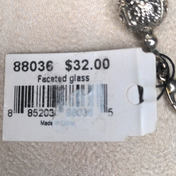 Y2K Cookie Lee Crystal Beaded Necklace Silver Faceted Glass Deadstock NWT - Picture 8 of 8